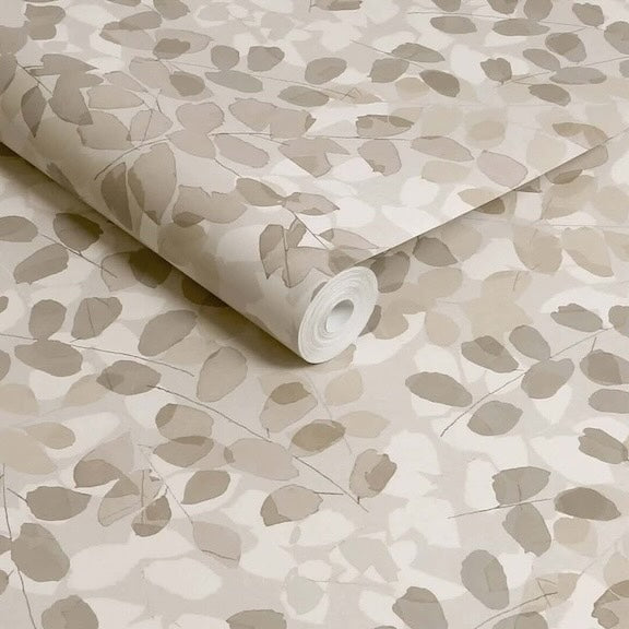 Shop Beige Wallpaper Collection - Beige tree & leaf wallpaper roll
