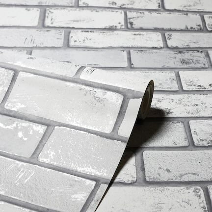 Grey Brick and stone Wallpaper Collection- Arthouse Metallic Brick Wallpaper roll