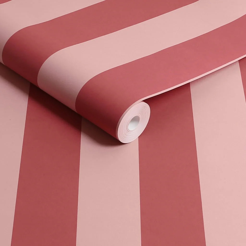 Shop Pink Wallpaper Collection - Pink stripe design wallpaper roll by cath kidston