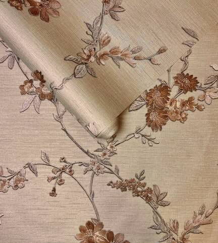Brown Floral Wallpaper Collection - Brown Floral Design Wallpaper Roll