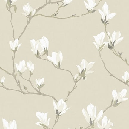 Beige Floral Wallpaper Collection