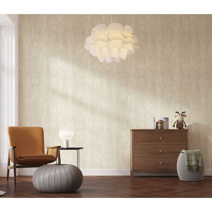 Arthouse Luxe Timber Ivory Wallpaper