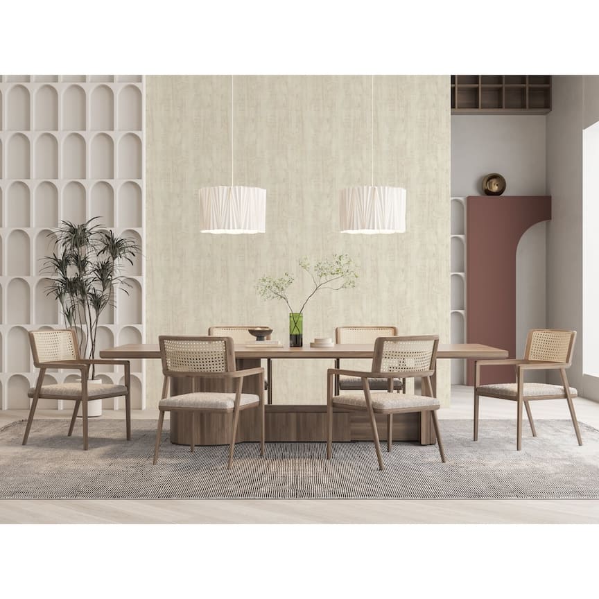 Arthouse Luxe Timber Ivory Wallpaper