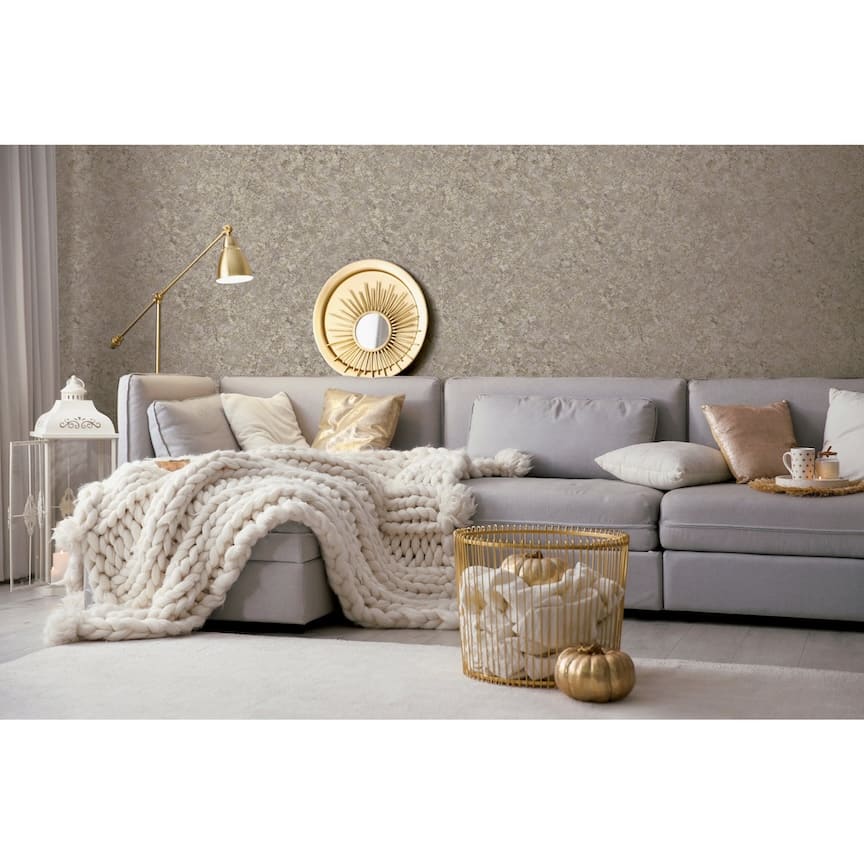 Arthouse Textured Marble Cappuccino / Gold Wallpaper