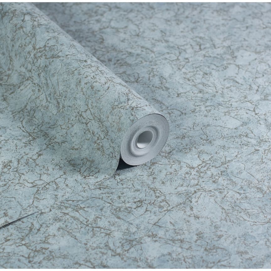 Arthouse Textured Marble Soft Blue / Gold Wallpaper