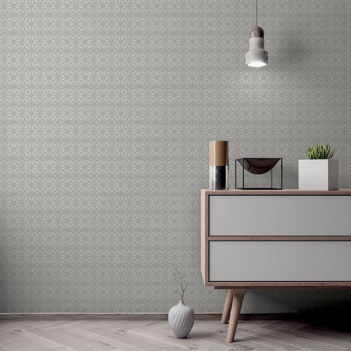 Arthouse Moorish Mosaic Warm Grey/Silver Wallpaper