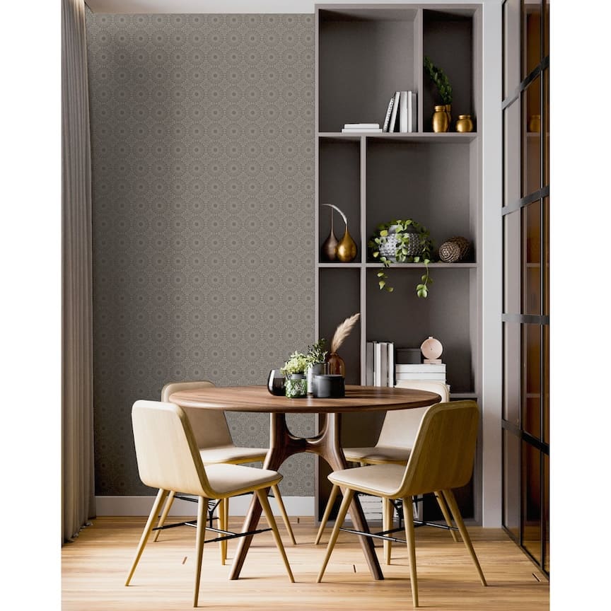 Arthouse Symmetrical Chic Slate and Silver Wallpaper