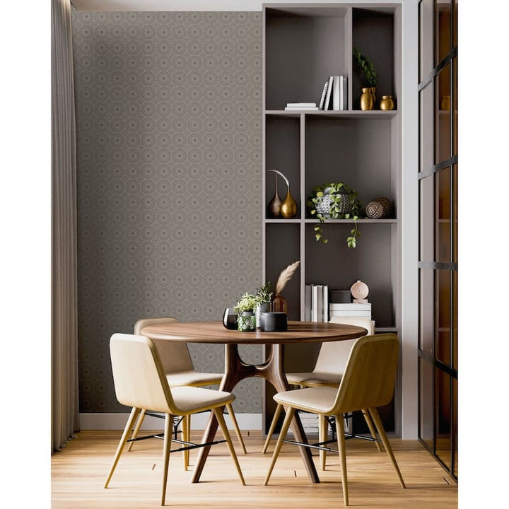 Arthouse Symmetrical Chic Slate and Silver Wallpaper