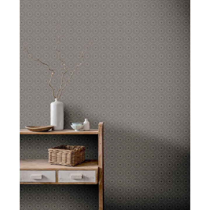 Arthouse Symmetrical Chic Slate and Silver Wallpaper