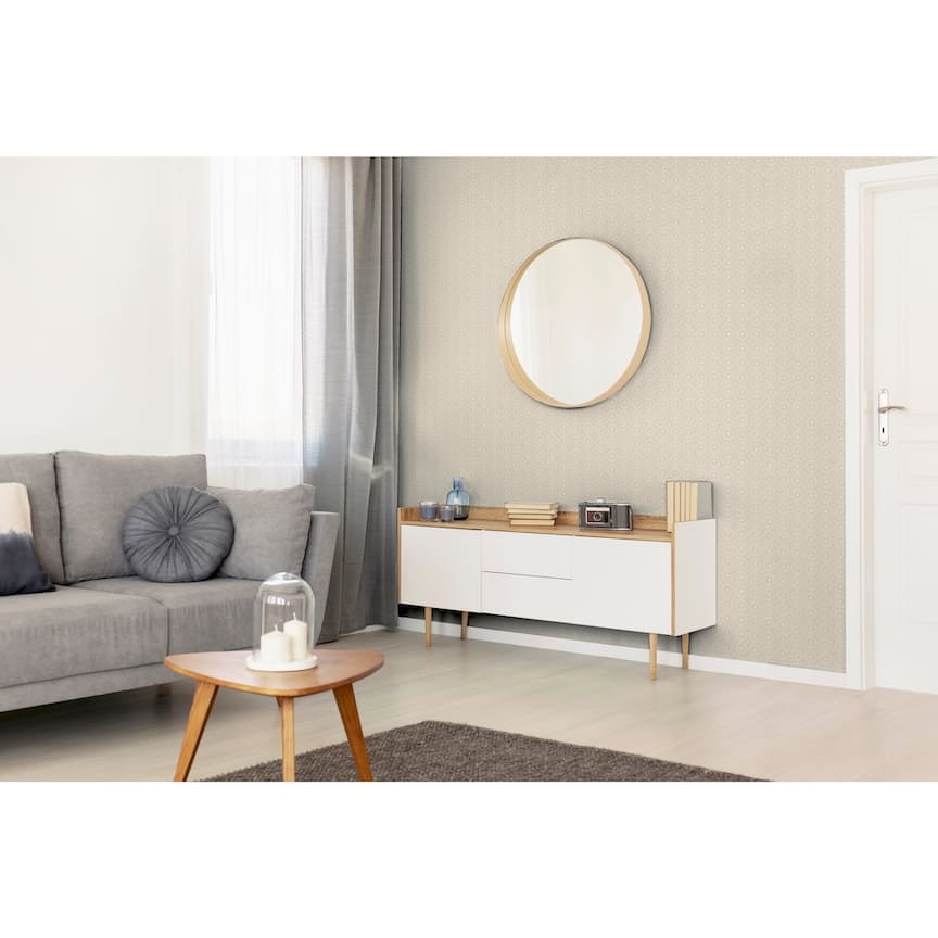 Arthouse Symmetrical Chic Ivory and Silver Wallpaper