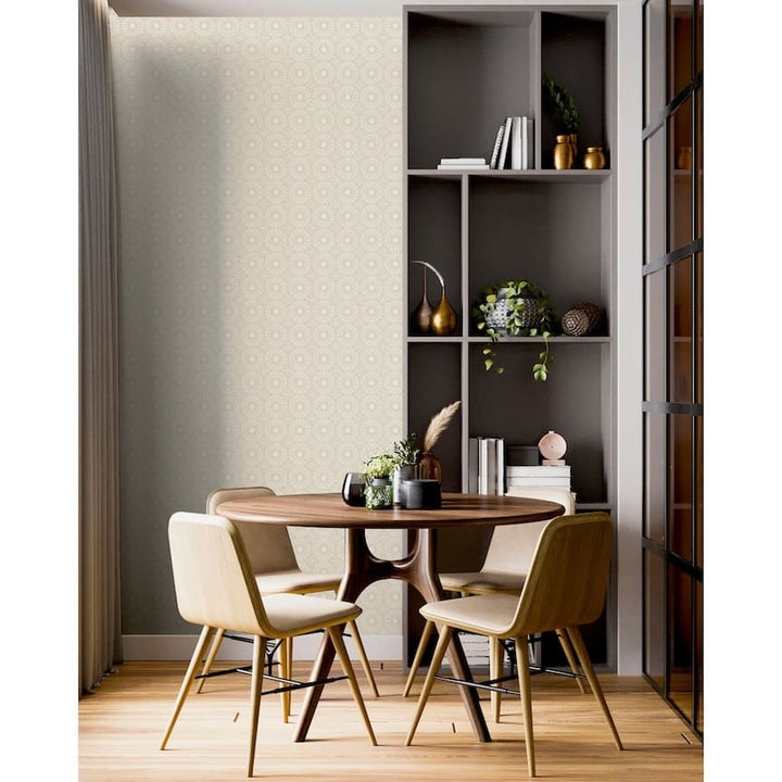 Arthouse Symmetrical Chic Ivory and Silver Wallpaper