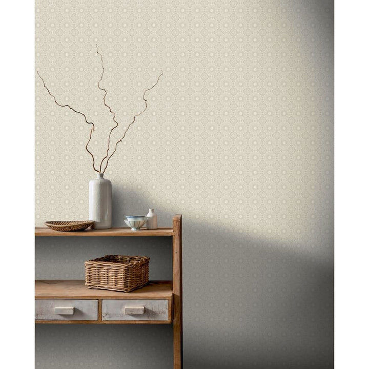 Arthouse Symmetrical Chic Ivory and Silver Wallpaper