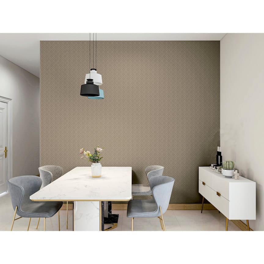 Arthouse Symmetrical Chic Champagne and Silver Wallpaper
