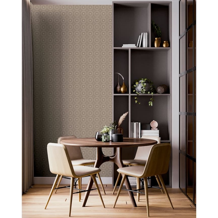 Arthouse Symmetrical Chic Champagne and Silver Wallpaper