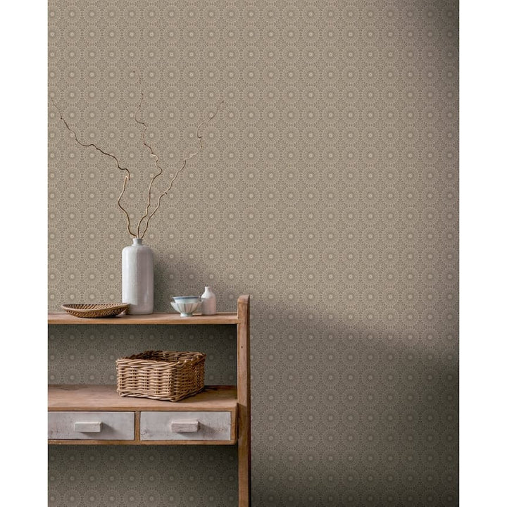 Arthouse Symmetrical Chic Champagne and Silver Wallpaper