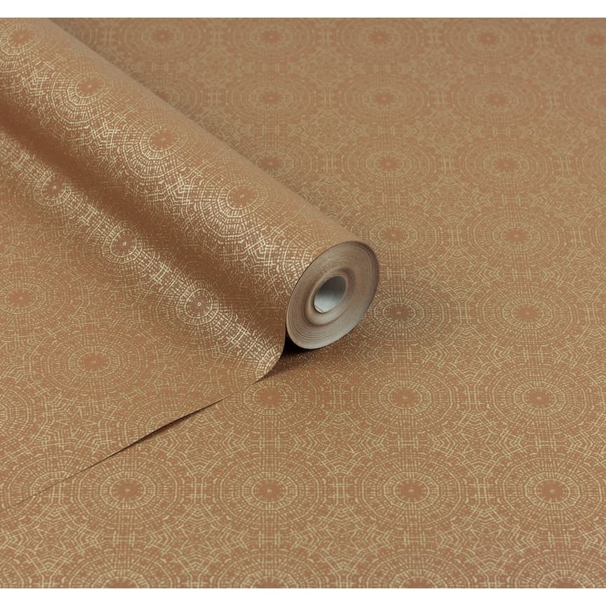Arthouse Symmetrical Chic Copper and Gold Wallpaper