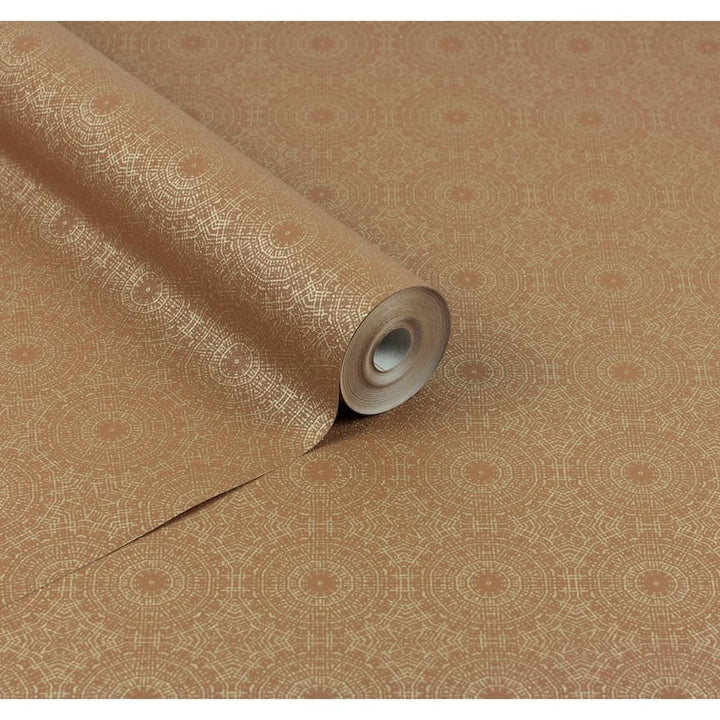 Arthouse Symmetrical Chic Copper and Gold Wallpaper