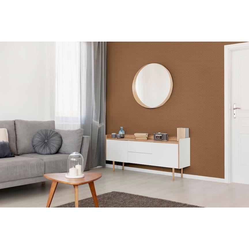 Arthouse Symmetrical Chic Copper and Gold Wallpaper