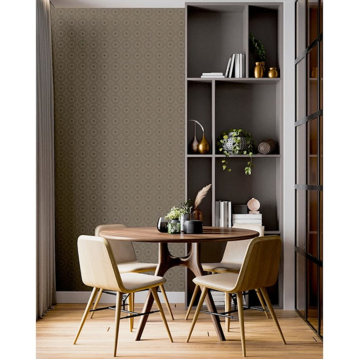 Arthouse Symmetrical Chic Stone and Gold Wallpaper