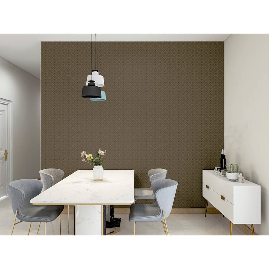 Arthouse Symmetrical Chic Stone and Gold Wallpaper