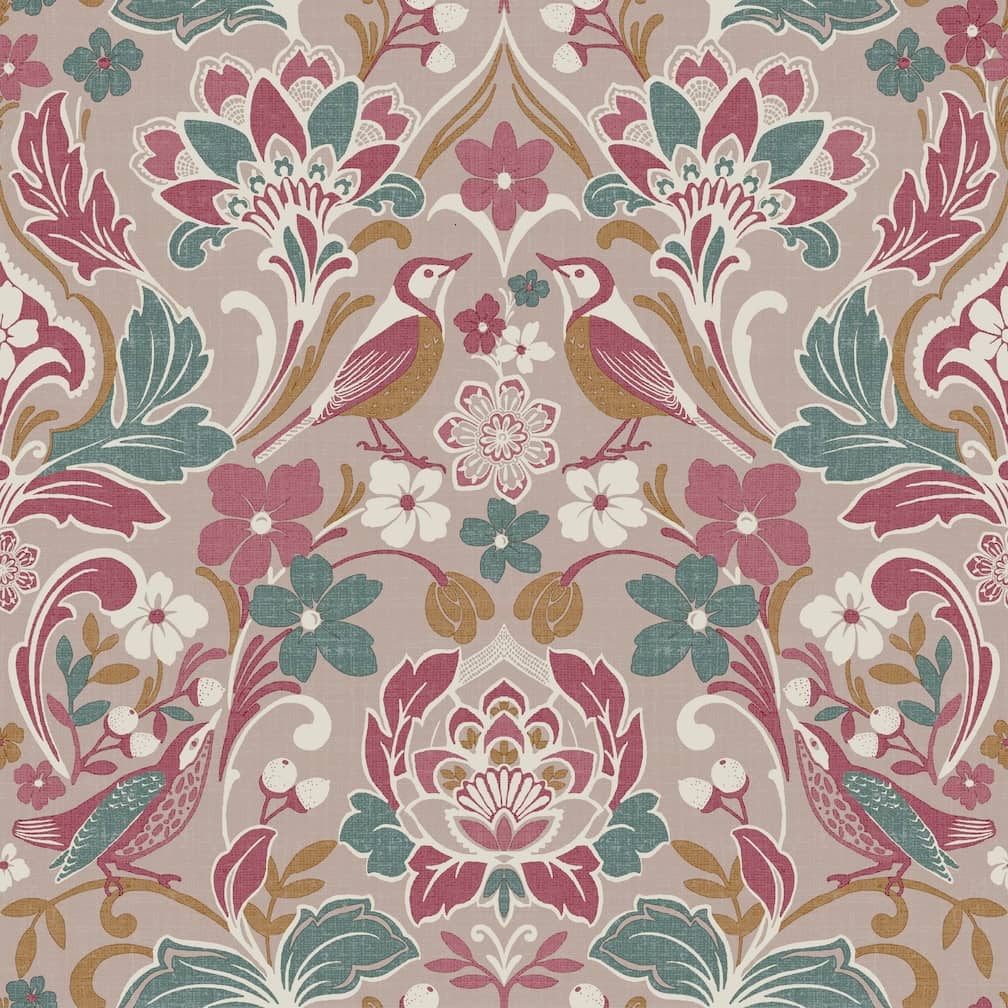 Arthouse Folk Floral Pink Wallpaper