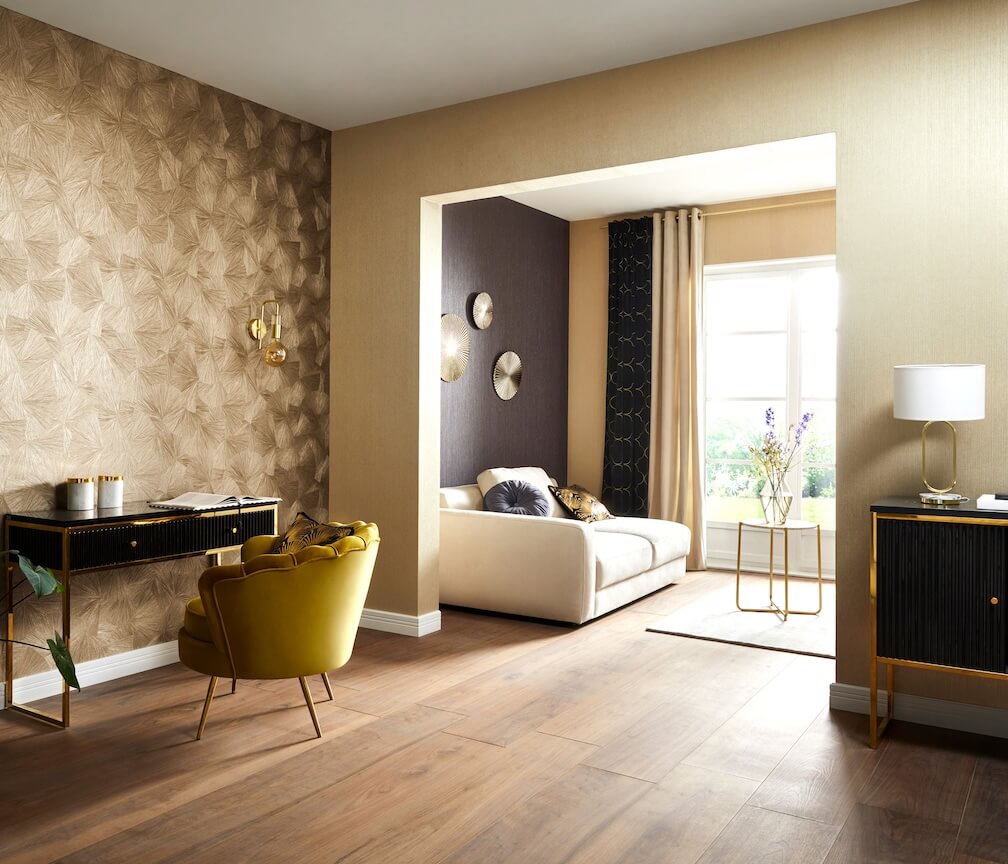 Erismann Asian Fan Textured Metallic Wallpaper