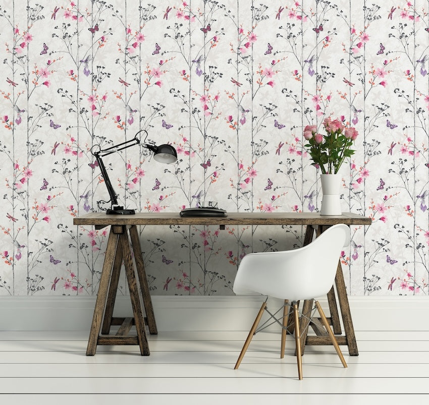 Muriva Novelties Eden Pink Wallpaper
