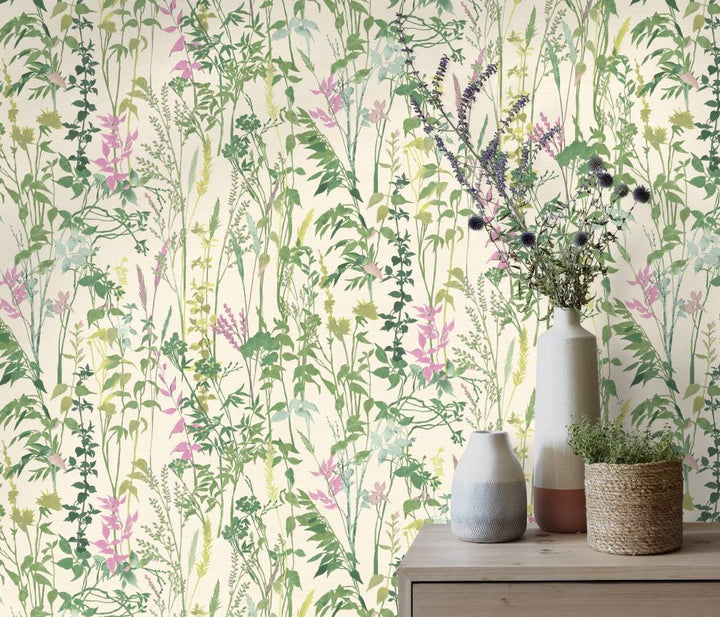 Erismann Casual Chic Botanical Leaf Green Wallpaper