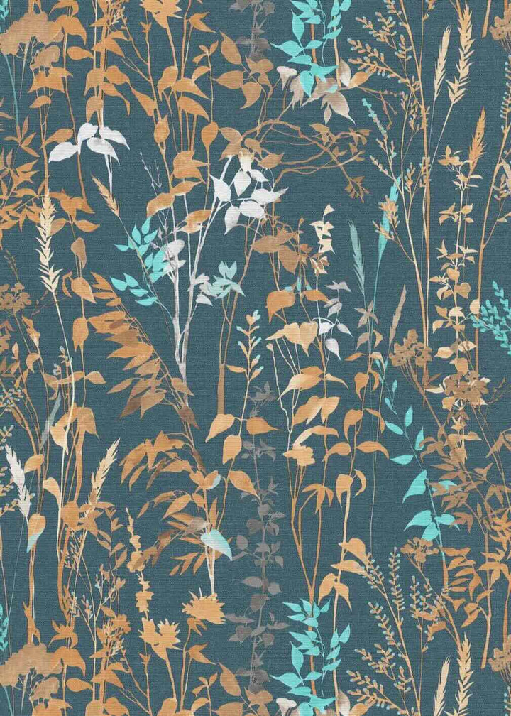 Erismann Casual Chic Leaf Motif Blue Wallpaper