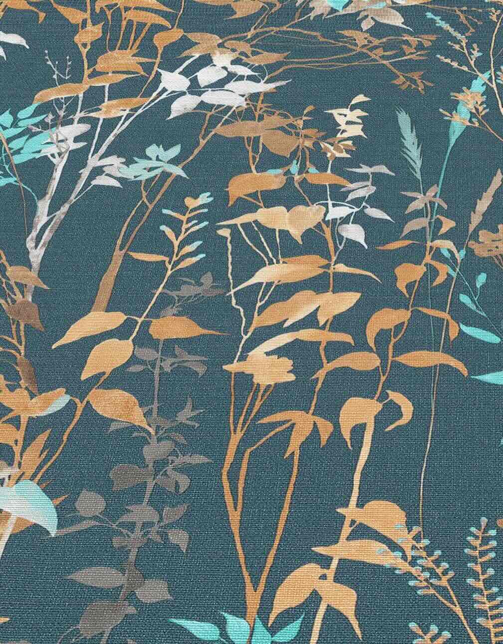 Erismann Casual Chic Leaf Motif Blue Wallpaper