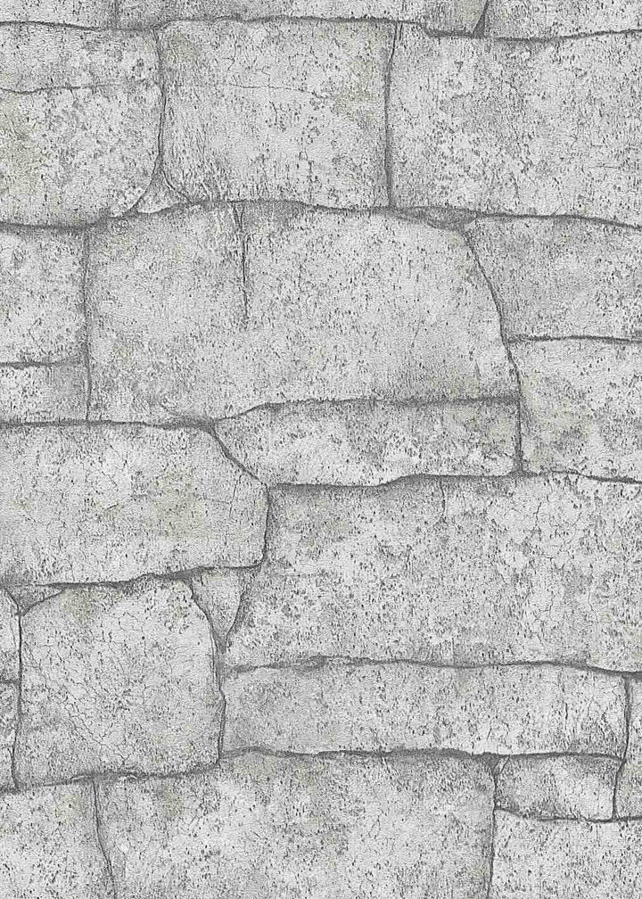 Erismann Grey / Cream Mineral Textured Stone Wallpaper