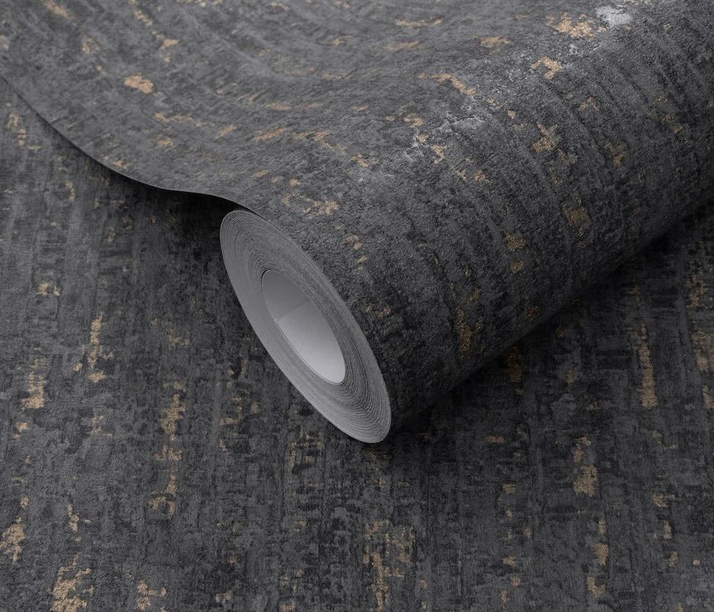 Erismann Shadow Veil Black / Gold Wallpaper