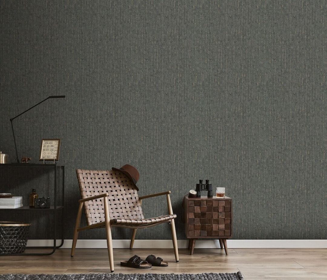 Erismann Shadow Veil Black / Gold Wallpaper
