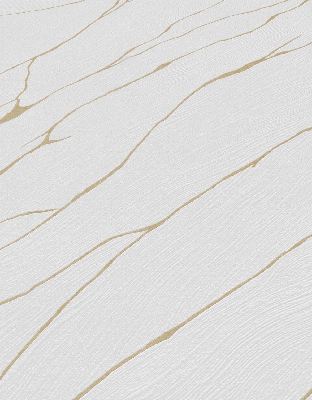 Erismann Calore White/Gold Vinyl Wallpaper