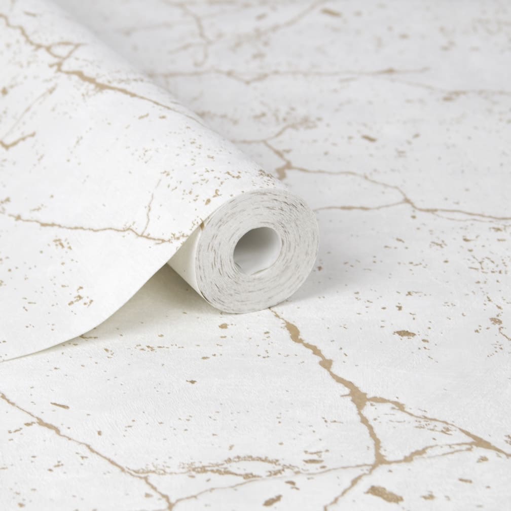 Kintsugi Gold Textured Wallpaper