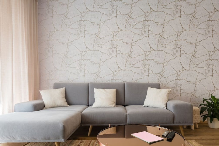 Kintsugi Gold Textured Wallpaper