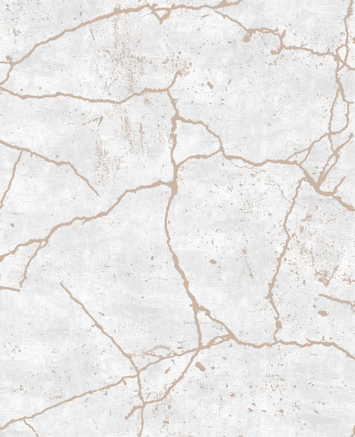 Kintsugi Rose Gold Textured Wallpaper