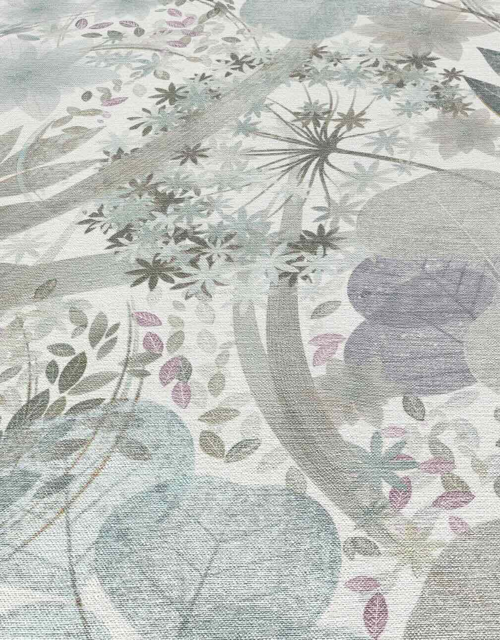 Erismann Secret Grove Floral Blue/Silver Wallpaper
