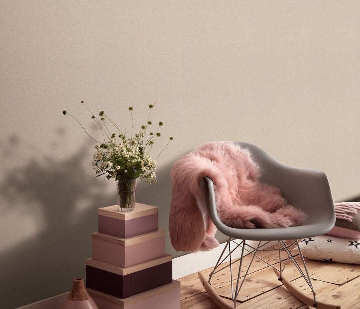 Erismann Serenity Linen Texture Biscuit Wallpaper