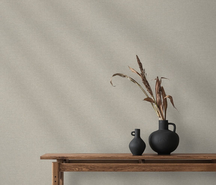Erismann Serenity Linen Texture Taupe Wallpaper