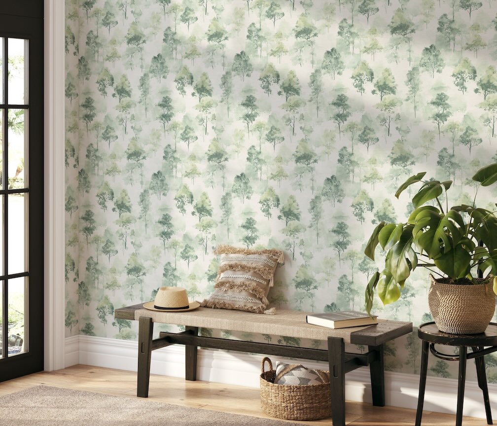 Erismann Forest Dreams Woodland Tree Green Wallpaper
