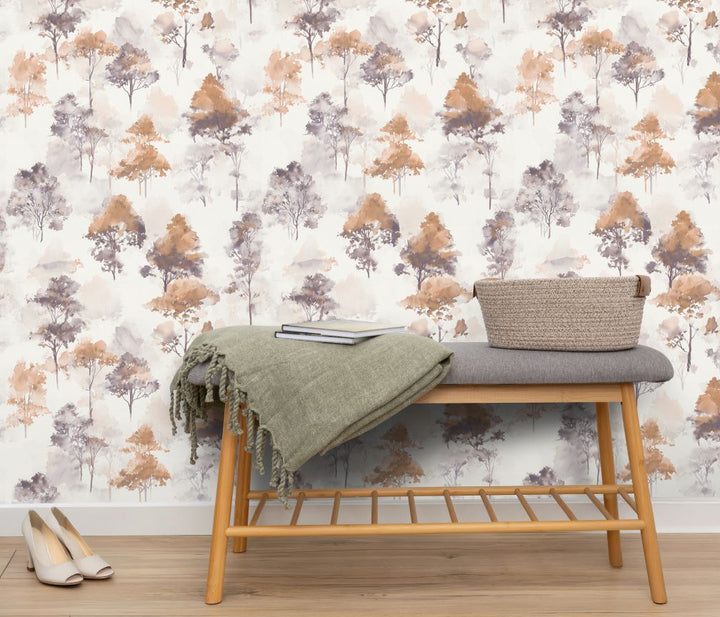 Erismann Forest Dreams Woodland Tree Rust Wallpaper