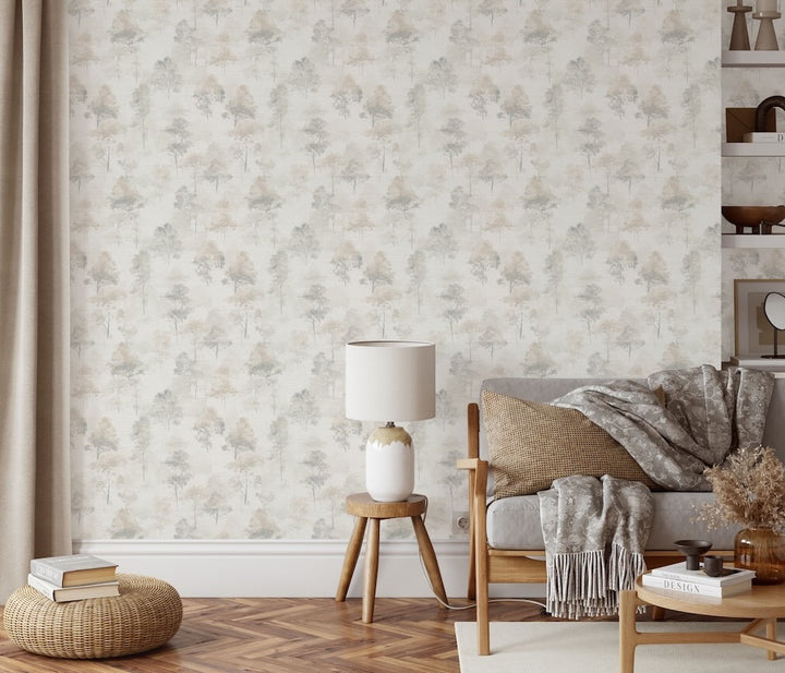 Erismann Forest Dreams Woodland Tree Taupe Wallpaper
