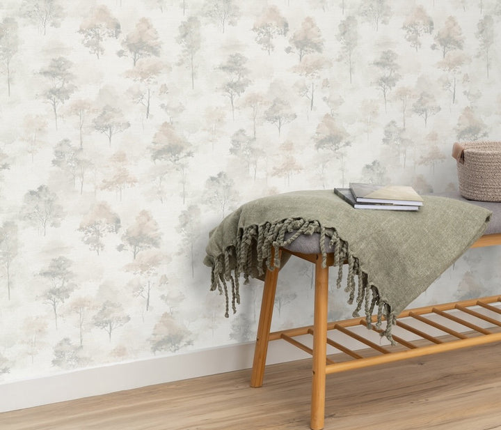 Erismann Forest Dreams Woodland Tree Taupe Wallpaper