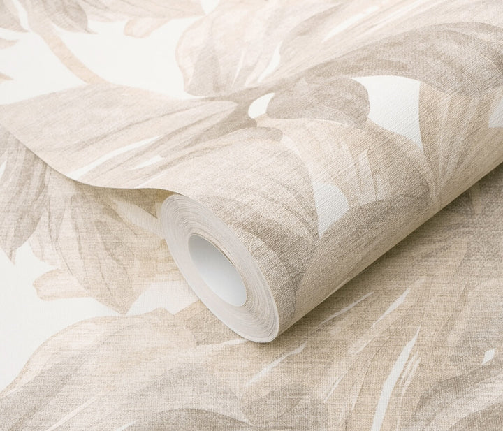 Erismann Forest Dreams Monstera Leaves Beige Wallpaper
