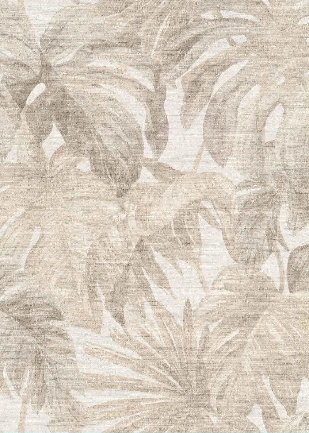 Erismann Forest Dreams Monstera Leaves Beige Wallpaper