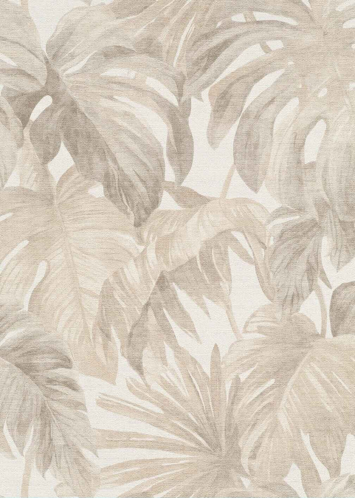 Erismann Forest Dreams Monstera Leaves Beige Wallpaper