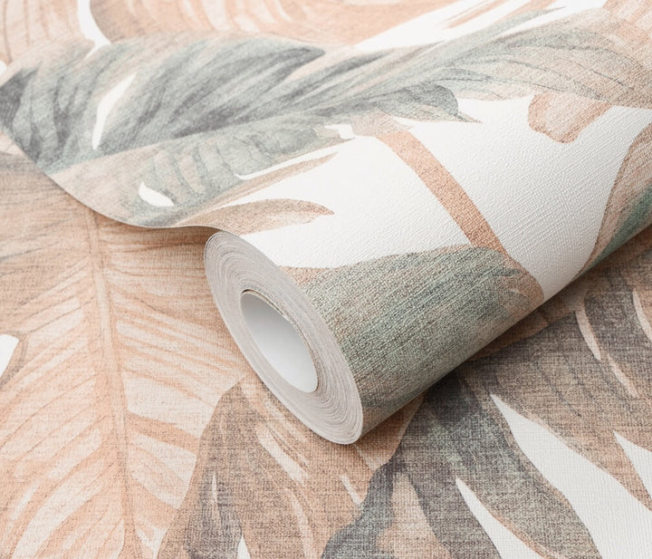 Erismann Forest Dreams Monstera Leaves Brown Wallpaper