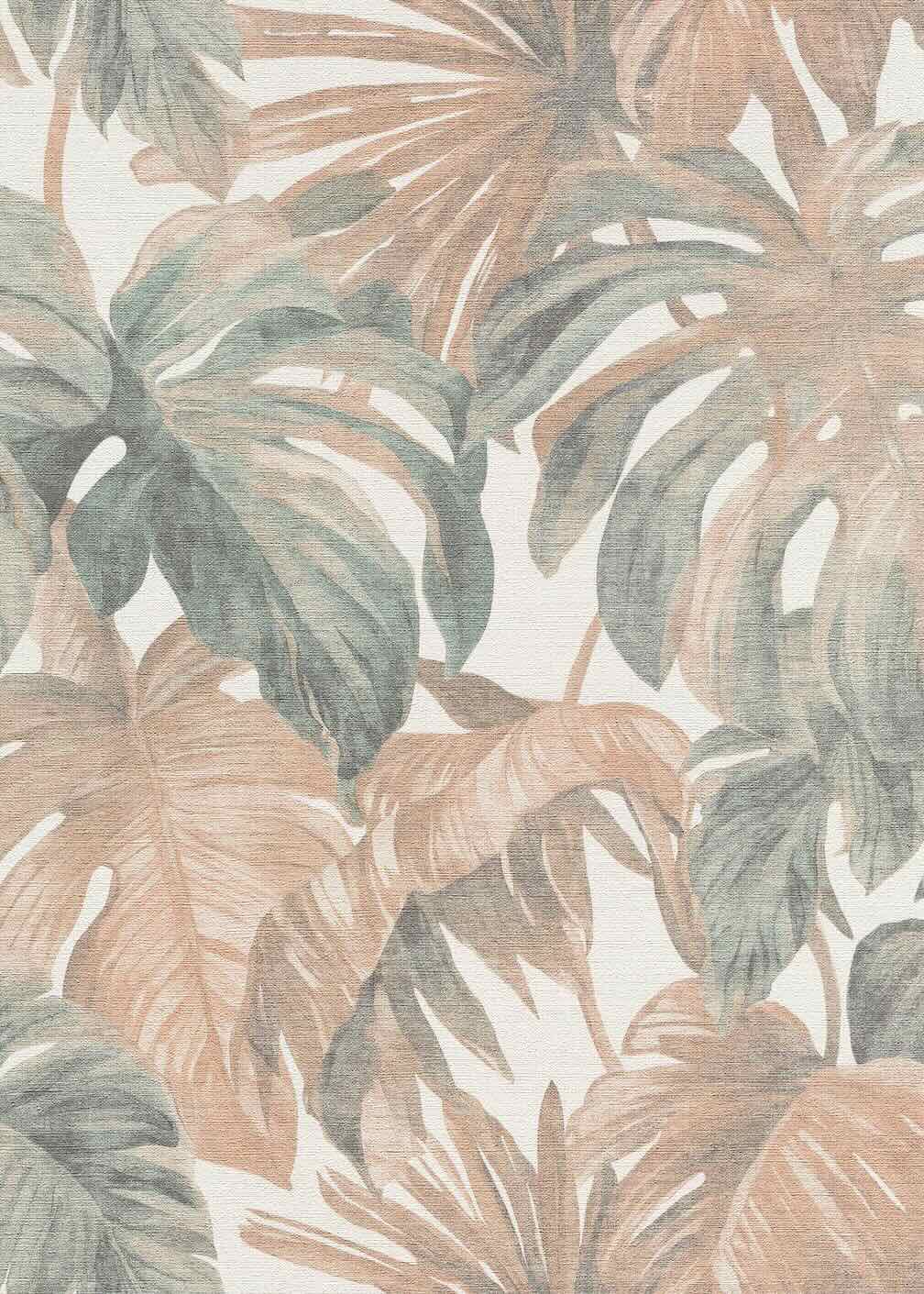 Erismann Forest Dreams Monstera Leaves Brown Wallpaper