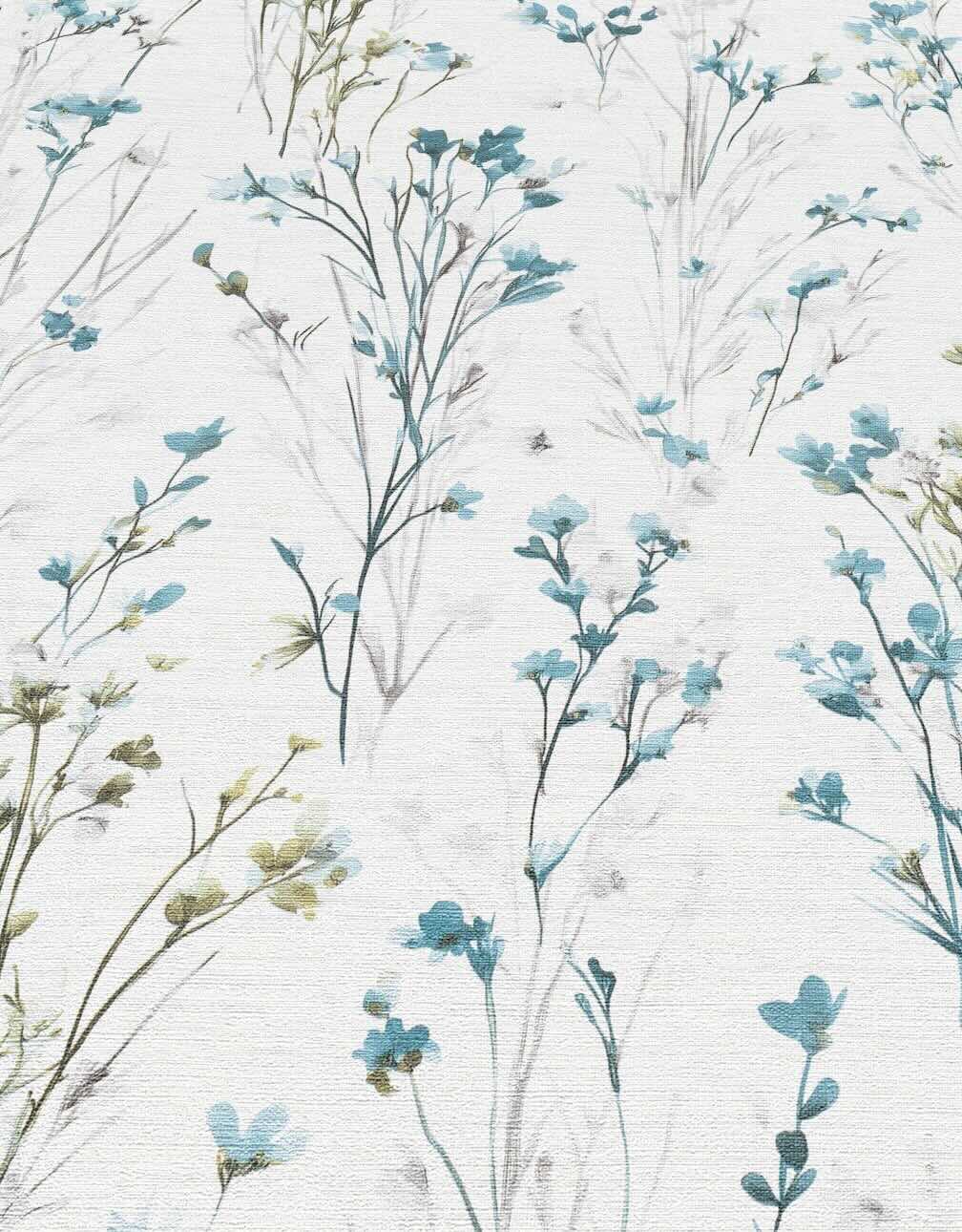 Erismann Bright Meadow Flower Turquoise Wallpaper